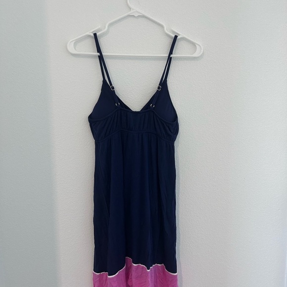 Trina Turk Deco Stripe Navy Scarf Modal Stretch Swimsuit Cover Up Short Dress S - Picture 5 of 8